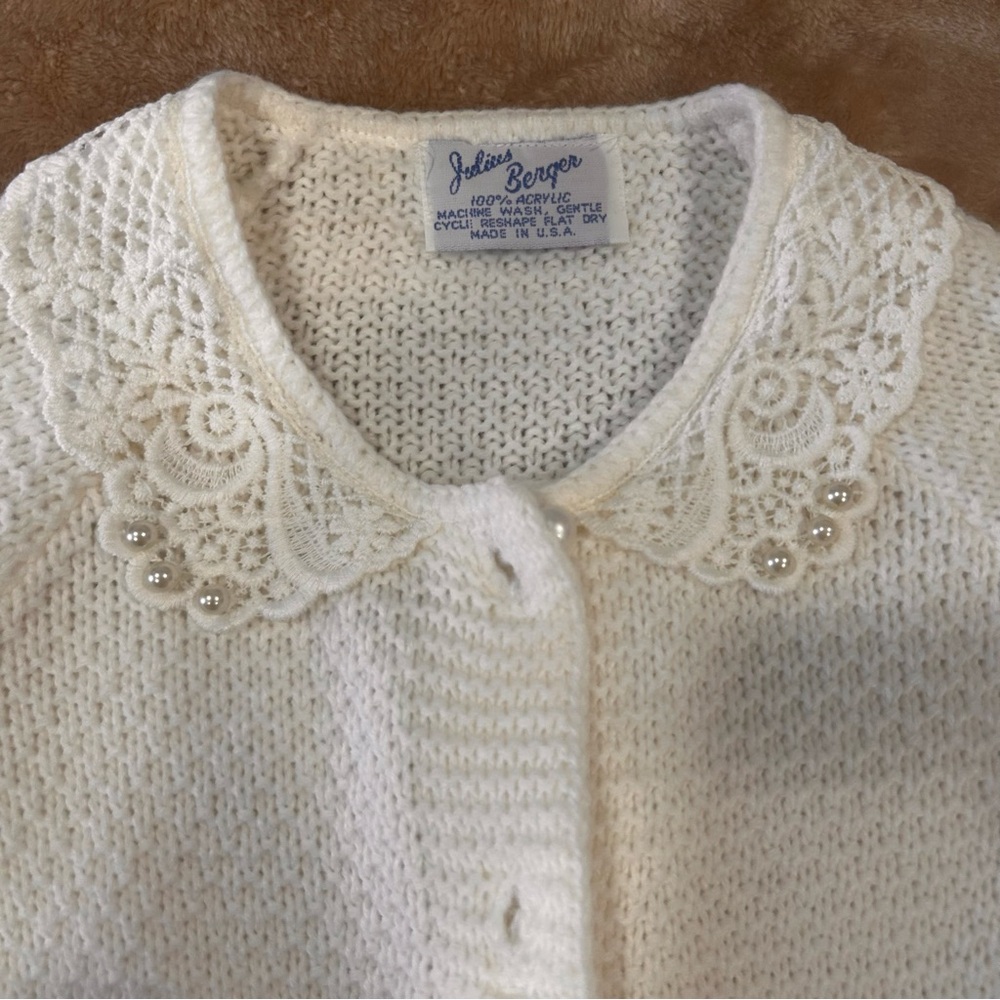 Vintage cape little girls crochet white size 5 see measurements poncho fringe - Picture 5 of 13
